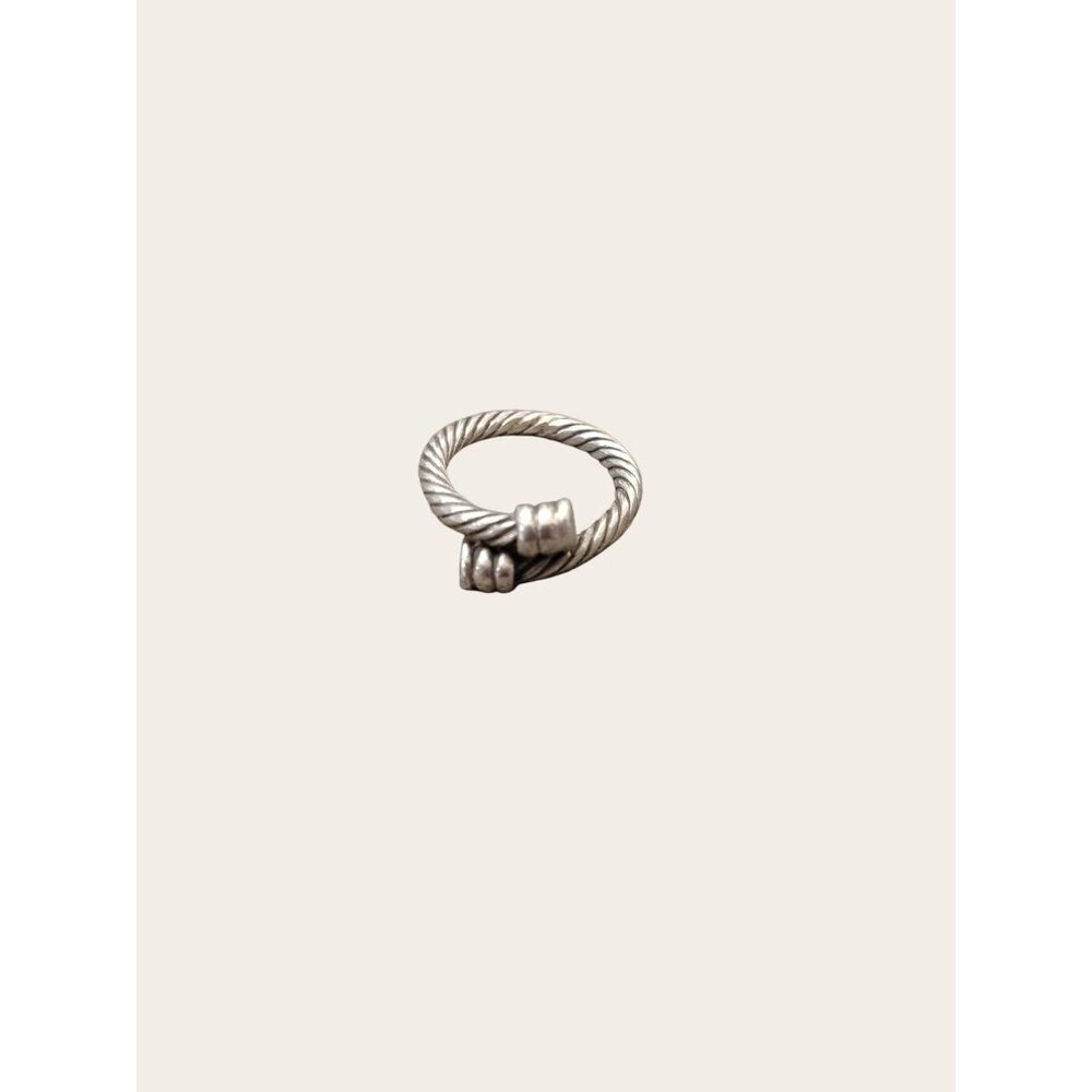 vintage Sterling 925 Cable Cross Over Ring Size 6.5 Silver Twist Design - Picture 2 of 6